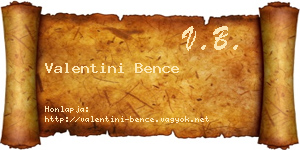 Valentini Bence névjegykártya
